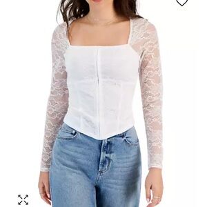 New Madden Girl Juniors lace sleeve corset top